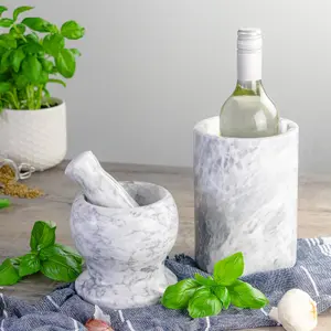 Argon Tableware - Marble Wine Bottle Cooler - 13cm - Grey