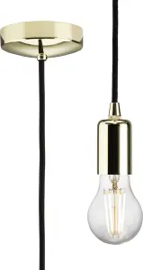 Luminosa 1.8m E27 Contemporary Pendant Set - Polished Brass 230V IP20 80W