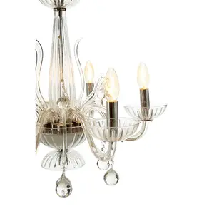 Interiors by Premier Murano 6 Bulb Clear Crystal Chandelier