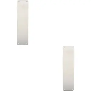 2x Plain Door Finger Plate 350 x 75mm Bright Stainless Steel Push Plate