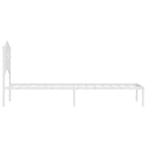 Berkfield Metal Bed Frame with Headboard White 80x200 cm