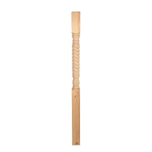 Cambridge Pine Rope Twist Stair Newel Post (H) 1500mm (W) 90mm (D) 90mm