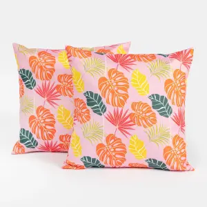 OHS Tropical Water Resistant Filled Cushion Covers, Pink - 45 x 45cm - 4 Pack