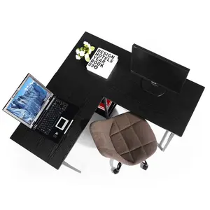 Charge L-Shape Desk Black / 75cm H x 120cm W x 120cm D