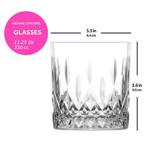 Queensway Home & Dining 330ml 8 Pcs Drinking Whiskey Tumblers Glasses Set