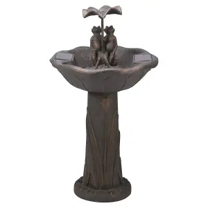 Frogs Frolic Solar Powered Water Fountain - Gentle Cascading Water Feature for Garden, Patio, Decking, Lawn - H82 x 46.5cm Dia