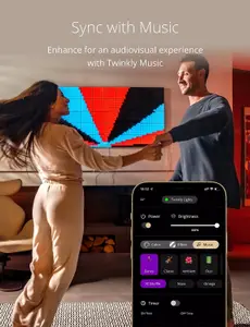 Twinkly Smart Squares Extensions Pack App-controlled LED Panels with 64 RGB (16 million colours) 3 Tiles for Squares Starter Kit