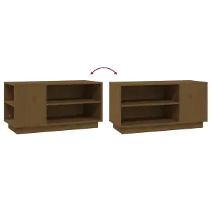 Berkfield TV Cabinet Honey Brown 80x35x40.5 cm Solid Wood Pine