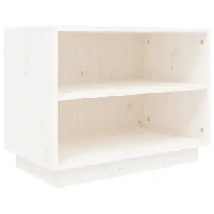 Shoe Cabinet White 60x34x45 cm Solid Wood Pine