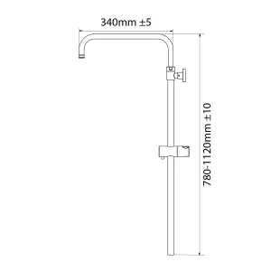 Triton Matt Black Brushed steel effect Rear fed Thermostatic Mixer Shower