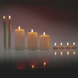 URBNLIVING 15cm Height LED Flameless Flickering Flame Wick Timer Remote Dinner Candle Set of 9