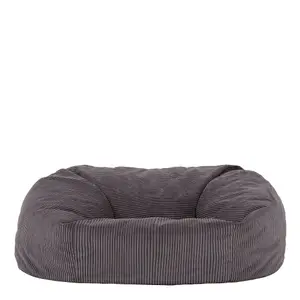 icon Soul Giant Corduroy Bean Bag Charcoal Grey 2-Seater Bean Bag Chair