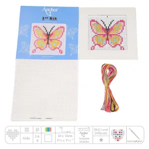 FIRST KIT BUTTERFLY - Counted Cross Stitch Kit: 1st Kit: Butterfly - Anchor