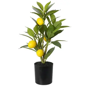 URBNLIVING 36cm Height Artificial Citrus Lemon Citron Fruit Tree In Pot Indoor Home Office Decor