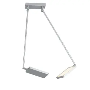 Luminosa BOOK LED 2 Light Semi Flush Light Grey 2600lm 3200K 85x16x15-200cm