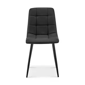 Zurich Black Faux Leather Dining Chair - Elegant Modern Design