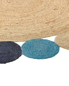 Round Jute Area Rug 140 cm Multicolour VOSTAN