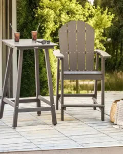 Garden Bar Chair ADIRONDACK Synthetic Material Dark Grey