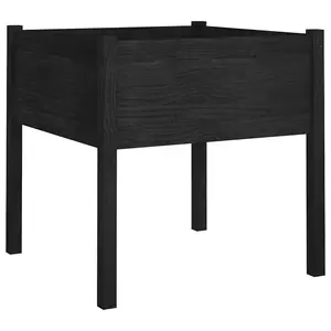 Berkfield Garden Planter Black 70x70x70 cm Solid Pinewood