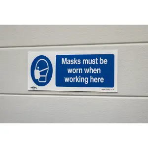 Sealey Mandatory Safety Sign Masks Must Be Worn Rigid Plastic Pack of 10 SS57P10