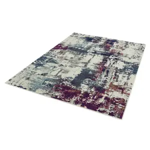 Abstract Navy Modern Easy To Clean Abstract Rug Dining Room-160cm X 230cm