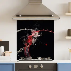 Premium 70cm x 75cm 6mm  Glass Water Splash Kitchen Splashback Various Sizes Toughened - 70 cm