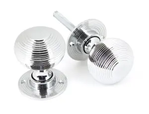 From The Anvil Polished Chrome Heavy Beehive Mortice/Rim Knob Set