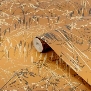 Clarissa Hulse Meadow Grass Yellow Ochre & Gold effect Smooth Wallpaper