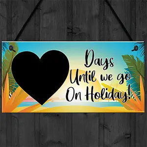 Red Ocean Days Until Holiday Countdown Plaque - Holiday Essentials For Women - Home Decor Hanging Summer Sign