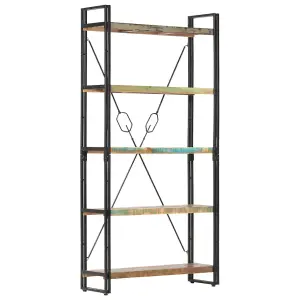 Berkfield 5-Tier Bookcase 90x30x180 cm Solid Reclaimed Wood