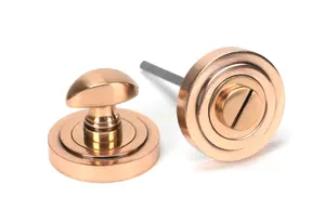 From The Anvil Polished Bronze Round Thumbturn Set (Art Deco)