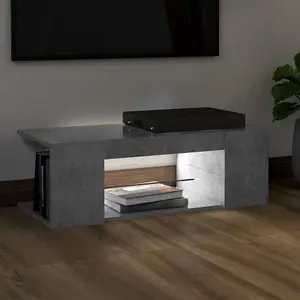 Berkfield TV Cabinet with LED Lights Concrete Grey 90x39x30 cm