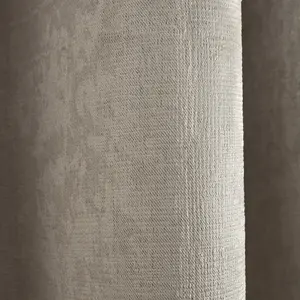 Polyester Room Darkening Grommet / Eyelet Curtain Pair Natural / Width 168 x Drop 137 cm