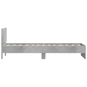 Berkfield Bed Frame without Mattress with LED Lights Concrete Grey 90x200 cm