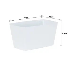 Wham Set 4 Studio 30cm Rectangular Plastic Trough Ice White