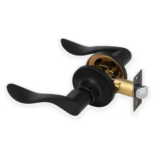 XFORT Cabriole Passage Knob Set Matt Black for Internal Wooden Doors