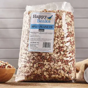 Happy Beaks Peanut Splits Bird Food for Wild Birds Aflatoxin Tested Feed (12.75kg) Premium Grade Seed