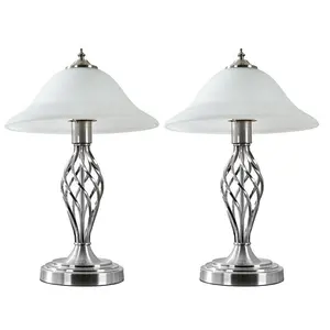 Mancia Metal Table Lamp (Set of 2) Chrome / No