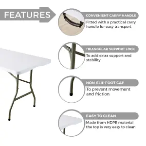 Home Source 6FT Folding Trestle Table White