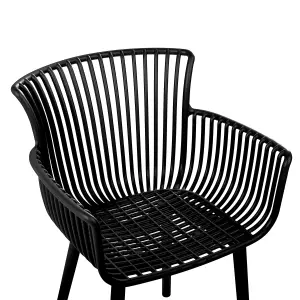 Set of 4 Garden Chairs PESARO Black