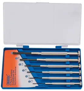 Draper Precision Screwdriver Set, 6 x Plain Slot (6 Piece) 80797