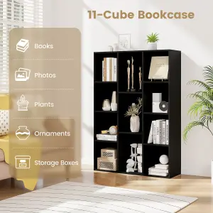 Costway 11-Cube Bookcase Modern Geometric Bookshelf Book Storage Organizer