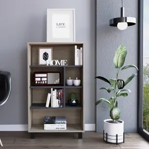 Low bookcase, washed oak & grey, Harvard range