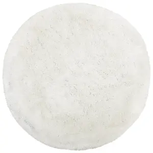 Shaggy Round Area Rug 140 cm White CIDE