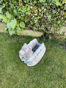 Puppy in Bag Stone Garden Planter