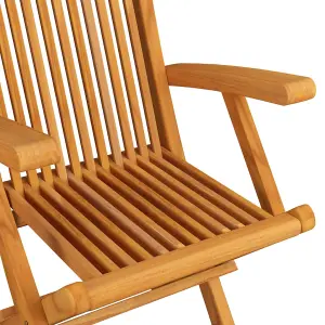 Berkfield Garden Chairs 3 pcs Solid Teak Wood