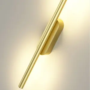 Modern Gold Linear Long Tube Aluminum LED Indoor Wall Light Wall Sconce 100cm Warm Light