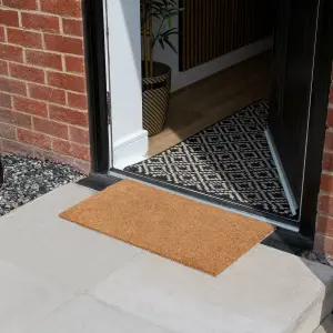 JVL Plain Coir Entrance Doormat, Latex Backed, 45x75cm