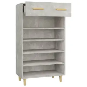 Berkfield Shoe Cabinet Concrete Grey 60x35x105 cm Engineered Wood