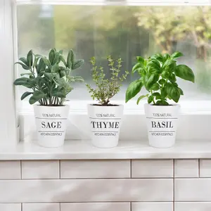 Purely Home Minimalist Sage Plant Pot - Small Ceramic Indoor Plant Pot Gift